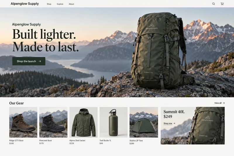 Alpenglow Supply, Outdoor gear store