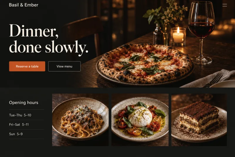 Basil & Ember, Restaurant site