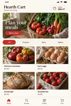Hearth Cart, Grocery delivery app