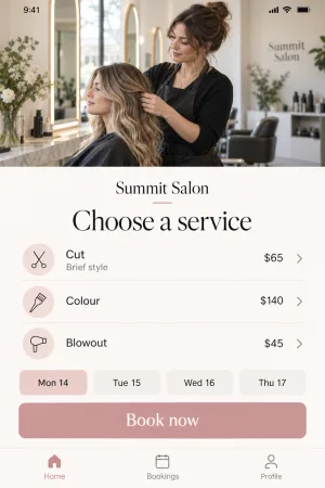 Summit Salon, Salon booking app