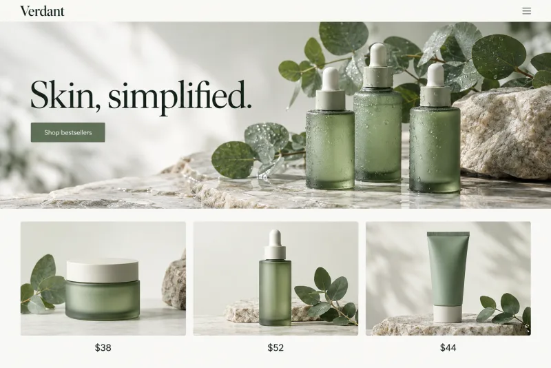 Verdant, Skincare store